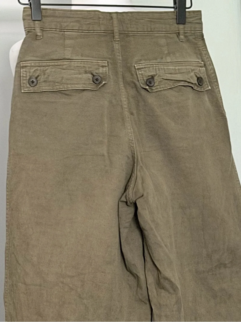 Everlane Organic Cotton Linen Utility Wide Leg Tourist Pants Khaki Size 00